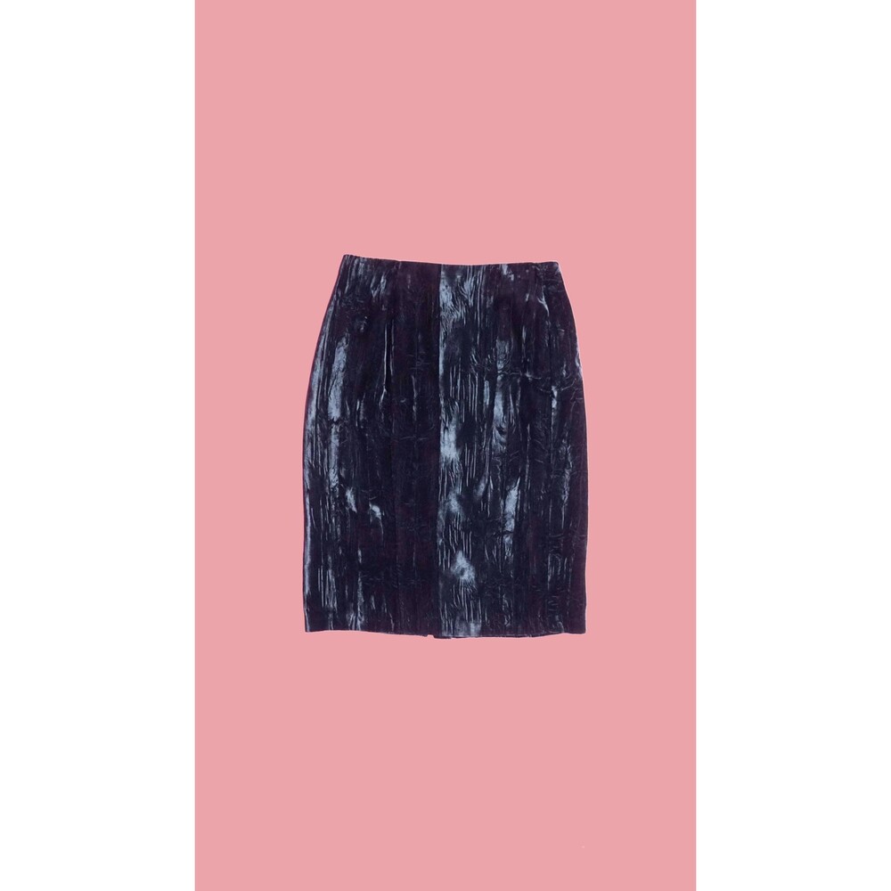 1980s BETSEY JOHNSON "PUNK" Label Black Velvet Pencil Skirt W/Back Slit. XS-S